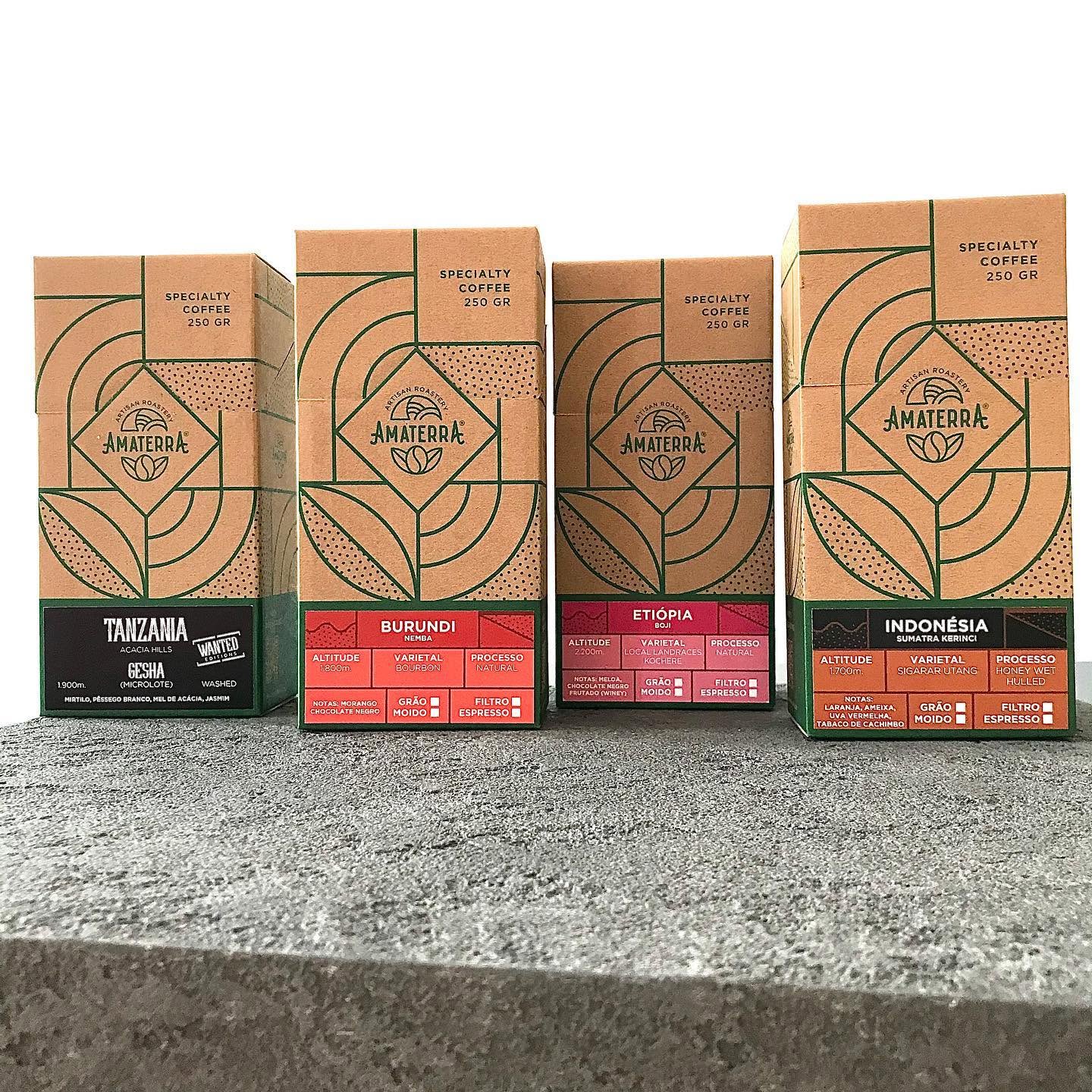 Pacotes de café Amaterra